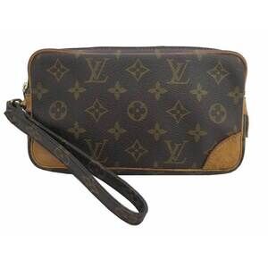 Louis Vuitton Monogram Marly Dragonne clutch bag Shoulder brown canvas